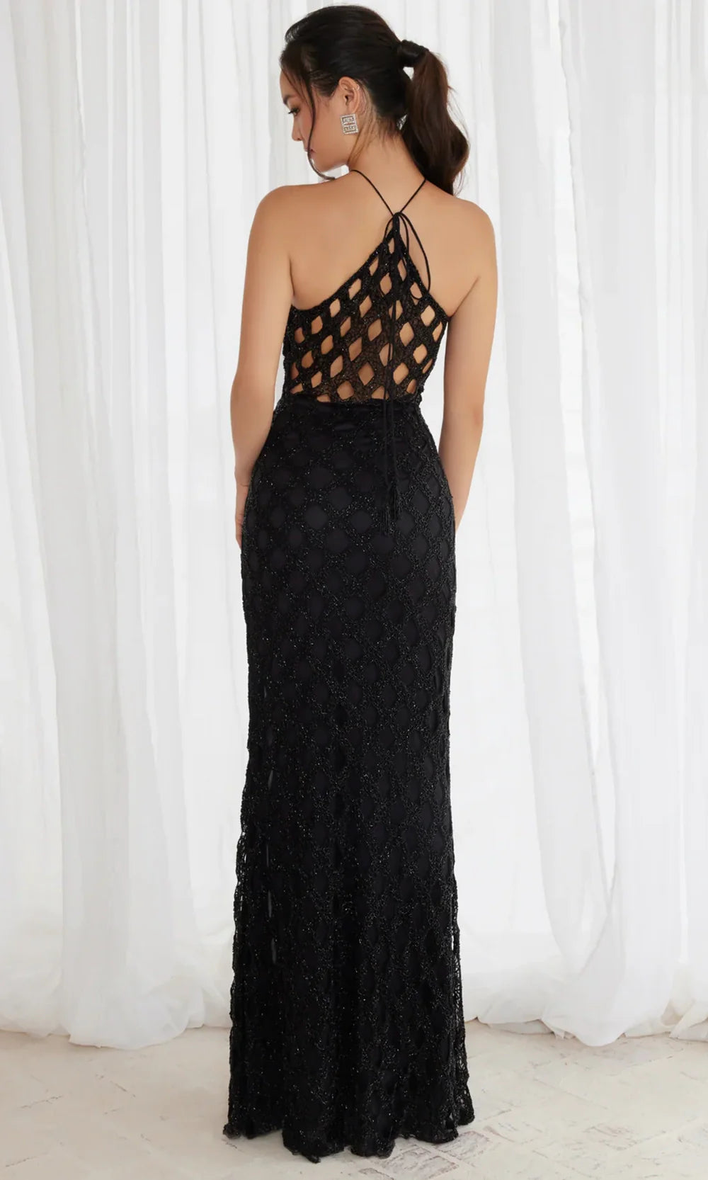 Chandalier 30130 - Fitted Halter Neck Dress with Slit Prom Dresses