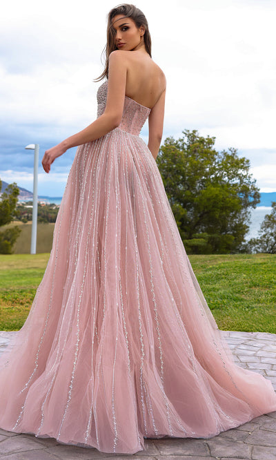 Chic and Holland AR330267 - Embellished Strapless Prom Gown 