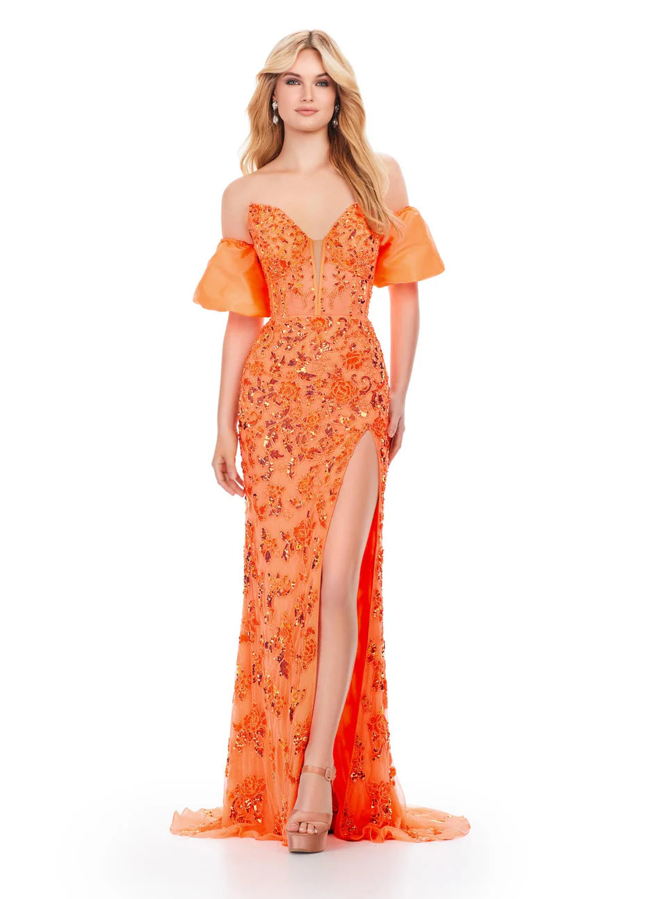 Ashley Lauren 11585 - Sequin Ornate Prom Dress