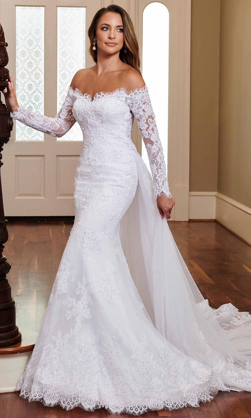 Rachel Allan MB4009 - Off Shoulder Floral Lace Wedding Gown Wedding Dresses