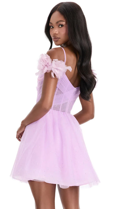 Ashley Lauren 4817 - Sweetheart Glitter Tulle Corset Dress Homecoming Dresses