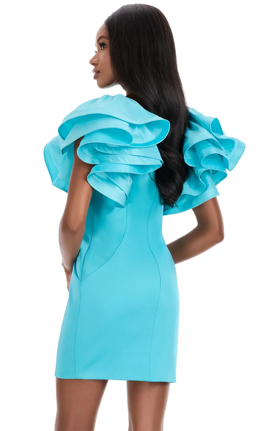 Ashley Lauren 4841 - Fitted Sheath Dress with Ruffle Sleeves Cocktail Dresses