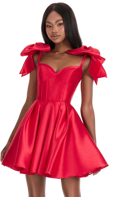 Ashley Lauren 4855 - Pleated A-line Sweetheart Mini Dress Homecoming Dresses