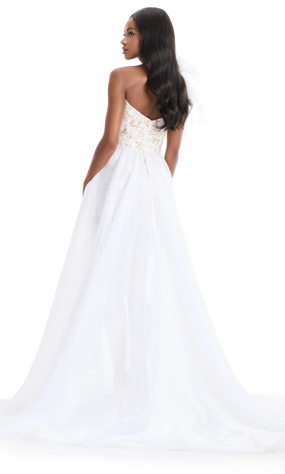 Ashley Lauren 4907 - One Shoulder Strap Beaded Romper Cocktail Dresses