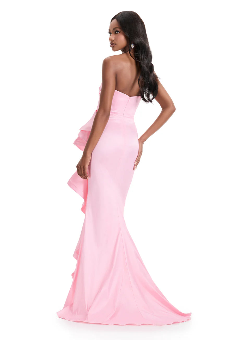 Ashley Lauren 11751 - Strapless Side Ruffle Evening Dress