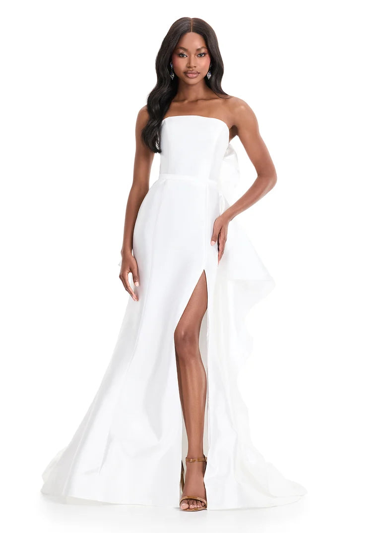 Ashley Lauren 11866 - Straight Neckline Mikado Prom Gown