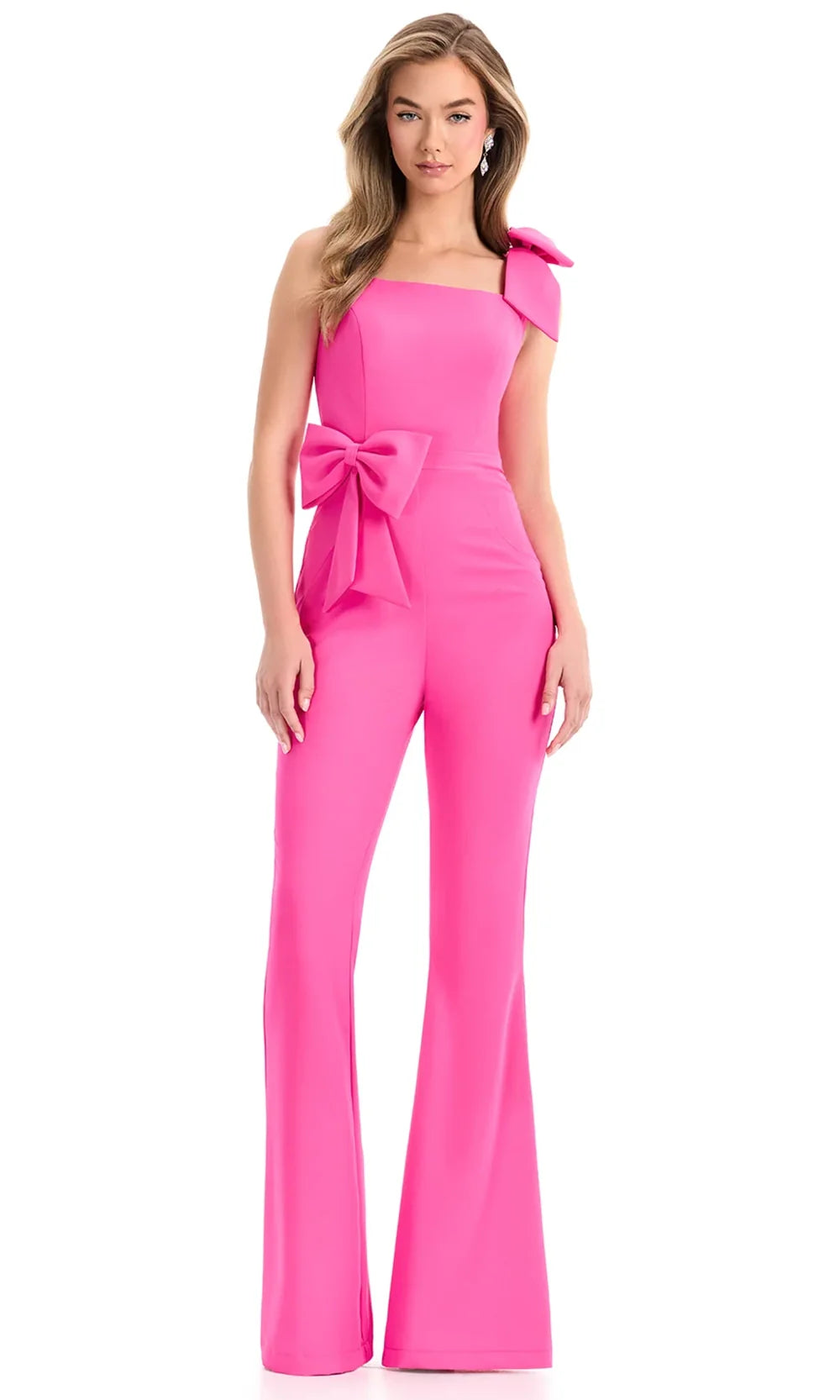 Ashley Lauren 12052 - Bow Accented Sleeveless Jersey Jumpsuit Prom Dresses