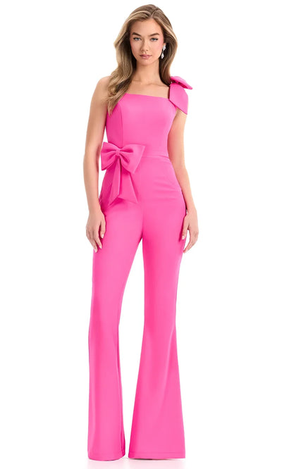 Ashley Lauren 12052 - Bow Accented Sleeveless Jersey Jumpsuit Prom Dresses