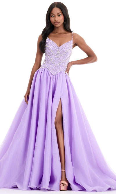 Ashley Lauren 12047 - Organza Skirt Embellished Sleeveless Gown Cocktail Dresses