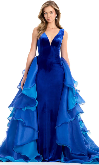 Ashley Lauren 12049 - Ruffle Overskirt Sleeveless Ballgown Ball Gowns