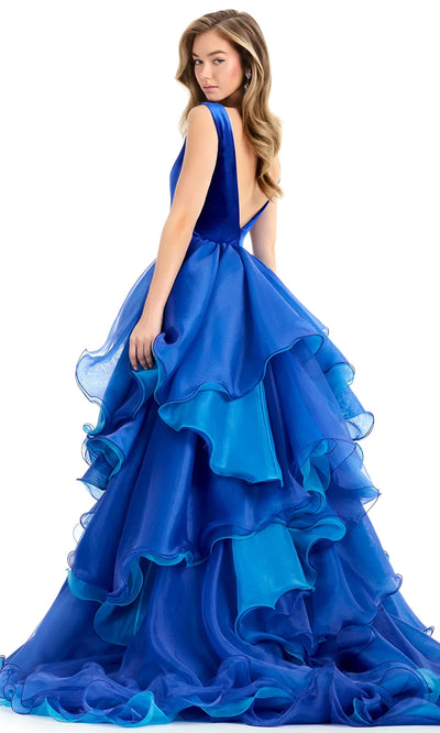Ashley Lauren 12049 - Ruffle Overskirt Sleeveless Ballgown Prom Dresses