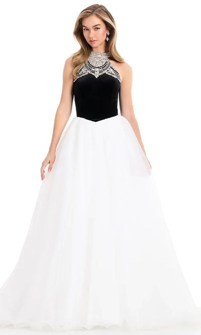 Ashley Lauren 12050 - High Halter Basque Waist Ballgown Prom Dresses