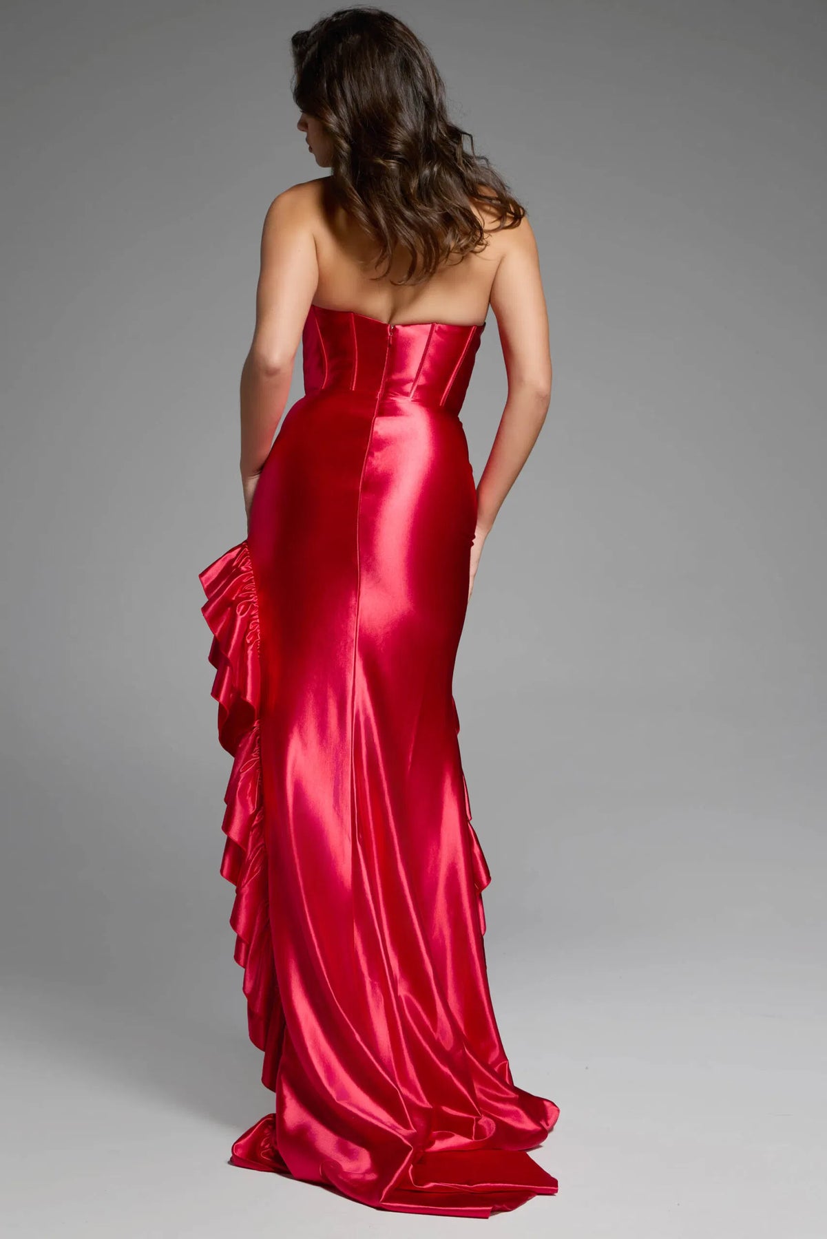 Jovani D5099 - Ruffled High-Low Prom Dress