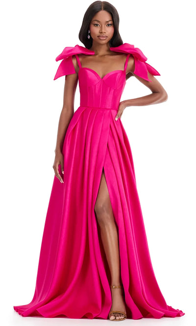 Ashley Lauren 12065 - Pleated A-line Sweetheart Evening Gown Homecoming Dresses