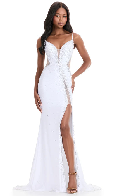 Ashley Lauren 12071 - Spaghetti Strap Beaded Jersey Gown Cocktail Dresses