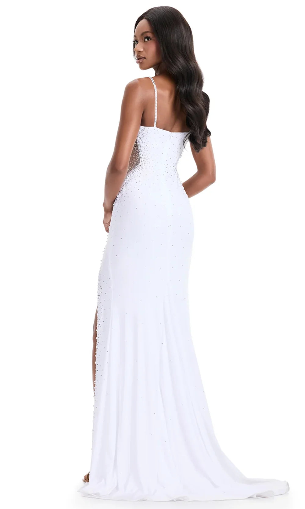 Ashley Lauren 12071 - Spaghetti Strap Beaded Jersey Gown Prom Dresses