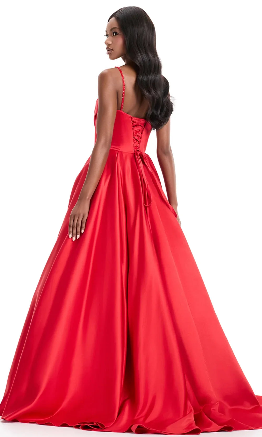 Ashley Lauren 12086 - Pleated Skirt Lace-Up Back Gown Ball Gowns
