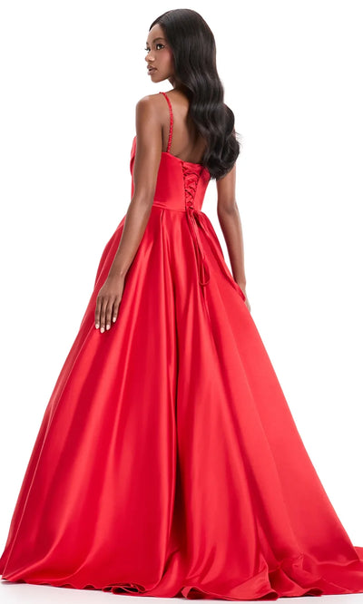 Ashley Lauren 12086 - Pleated Skirt Lace-Up Back Gown Ball Gowns