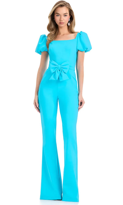 Ashley Lauren 12089 - Square Neckline Scuba Jumpsuit Cocktail Dresses