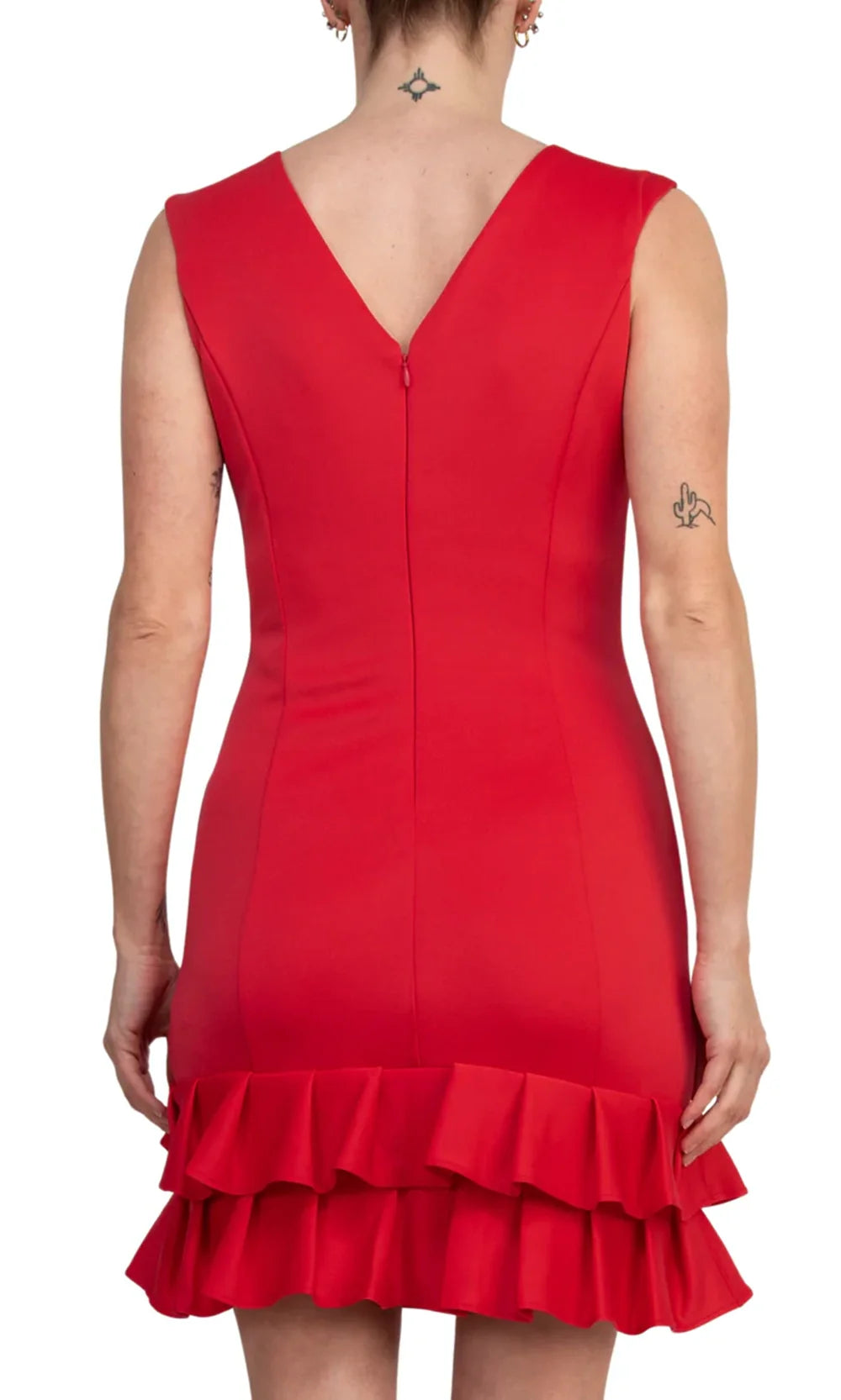 Donna Ricco DR51120 - V-Back Sheath Dress with Ruffle Hem Homecoming Dresses