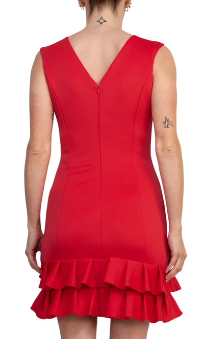 Donna Ricco DR51120 - V-Back Sheath Dress with Ruffle Hem Homecoming Dresses