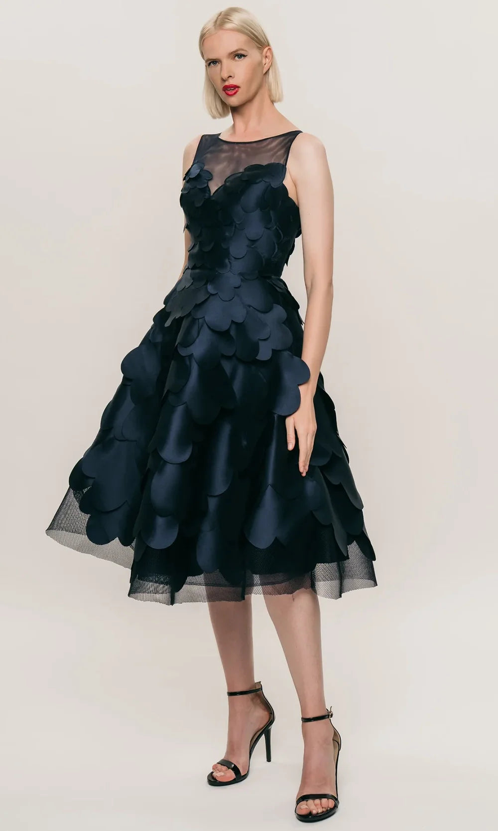 Hynes Park M697 - Petal Embroidered Cocktail Dress