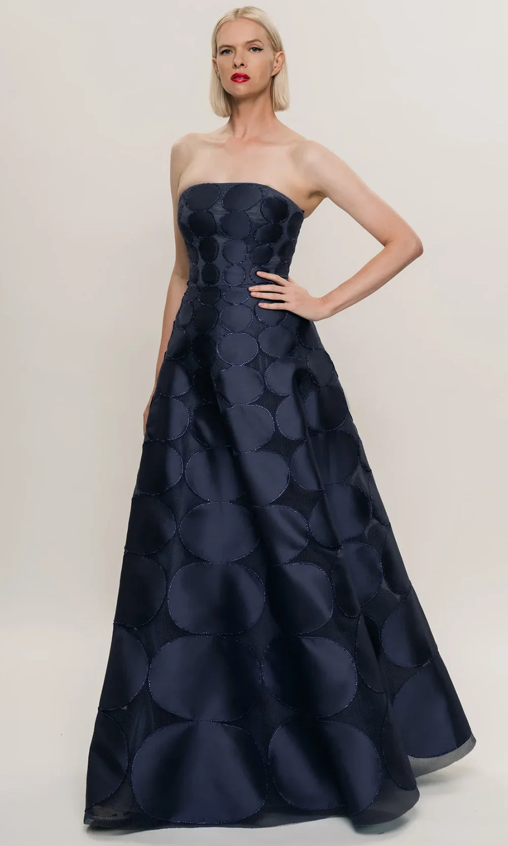 Hynes Park M677 - Circular Applique Long Dress