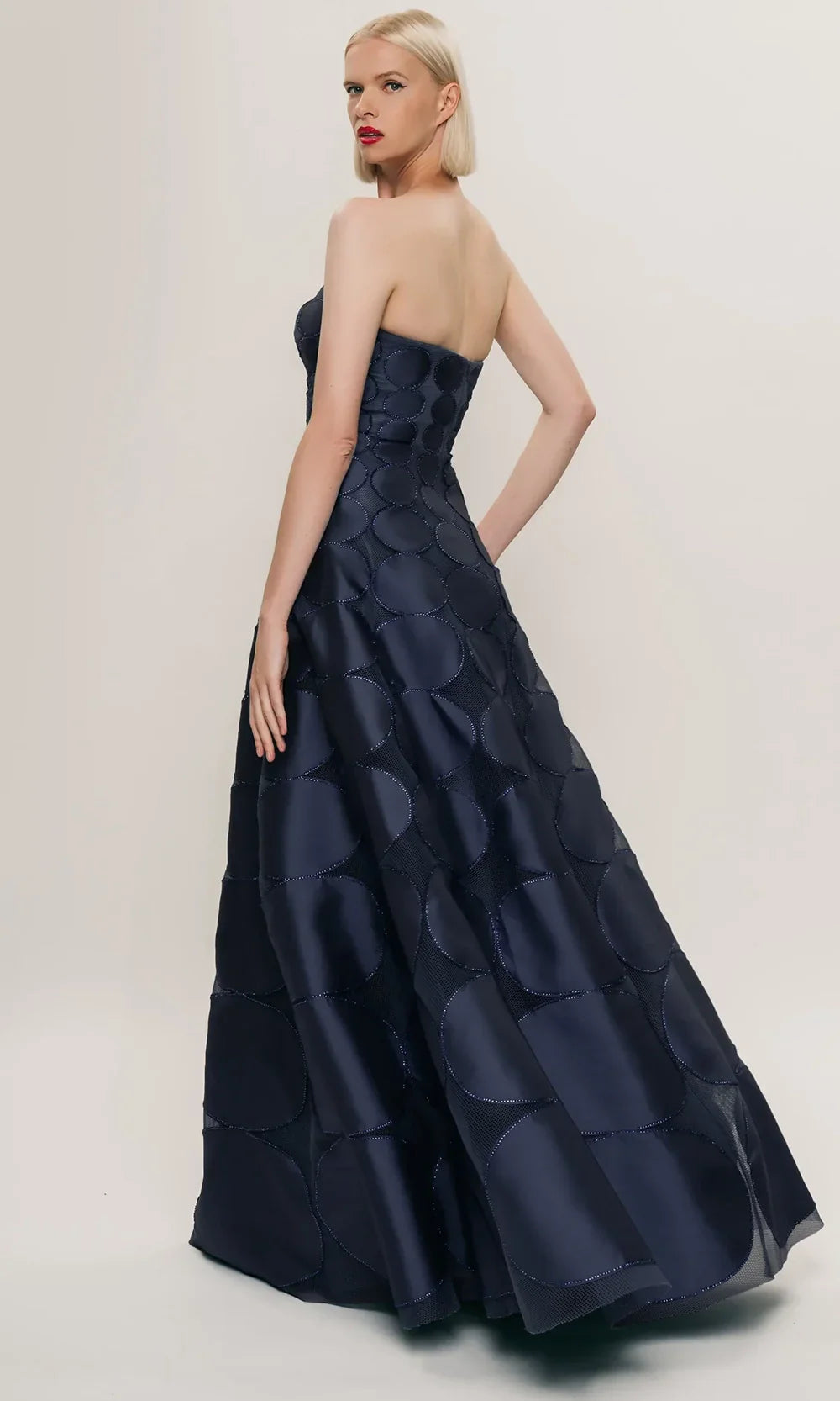 Park 108 M677 - Strapless Circular Mikado Dress