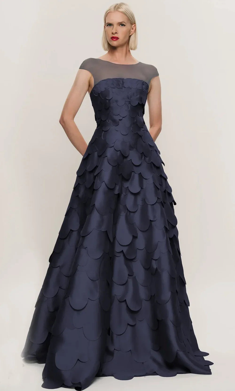 Park 108 M693 - Mikado Petal Cap Sleeve Dress