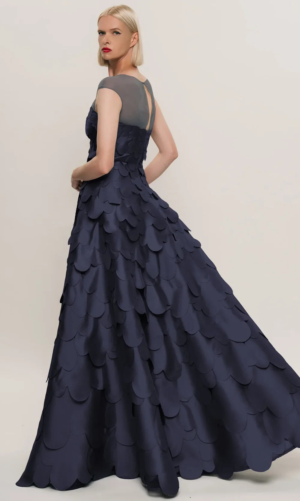 Hynes Park M693 - Illusion Neck Petal Dress