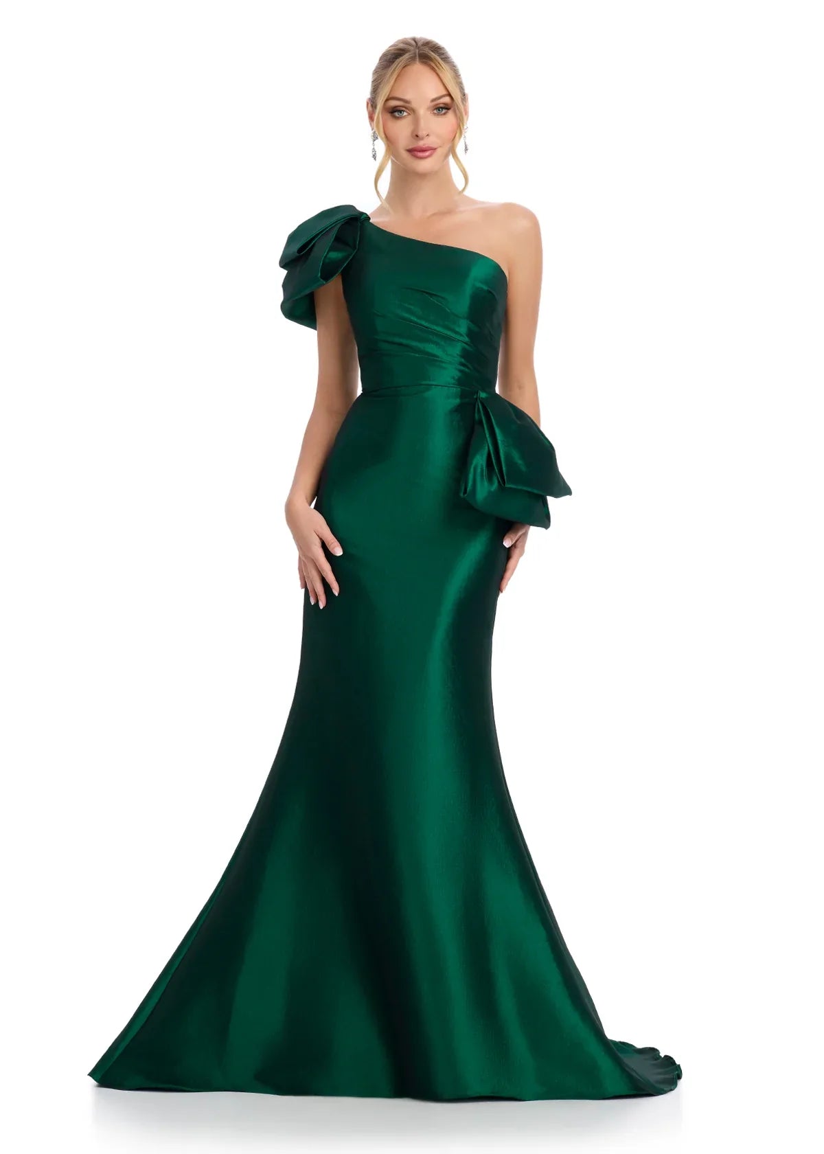 Ashley Lauren 11722 - Asym Neck Peplum Dress Clearance Sale