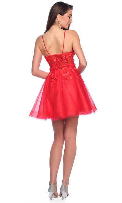 Dave & Johnny 11726 - Spaghetti Strap Tulle Cocktail Dress 