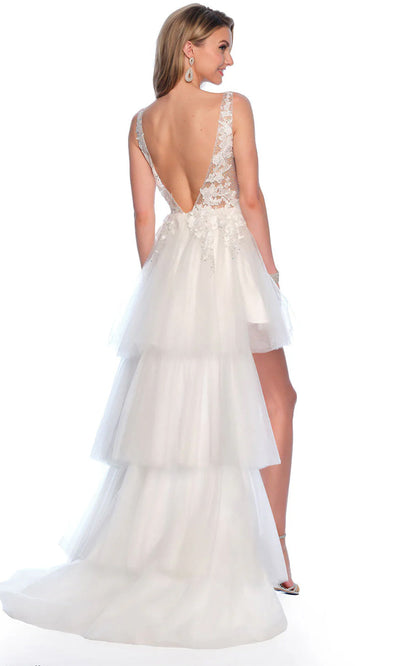 Dave & Johnny Bridal 11205 - Embroidered High Low Bridal Gown 