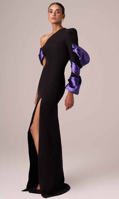 MNM Couture E0067 - One Shoulder High Slit Gown Evening Dresses