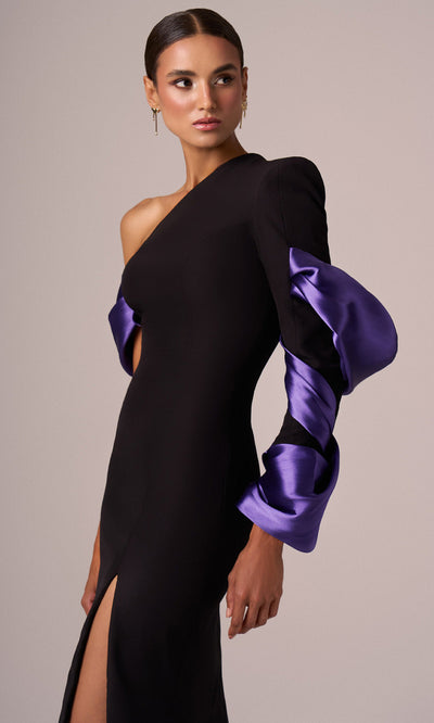 MNM Couture E0067 - One Shoulder High Slit Gown Evening Dresses