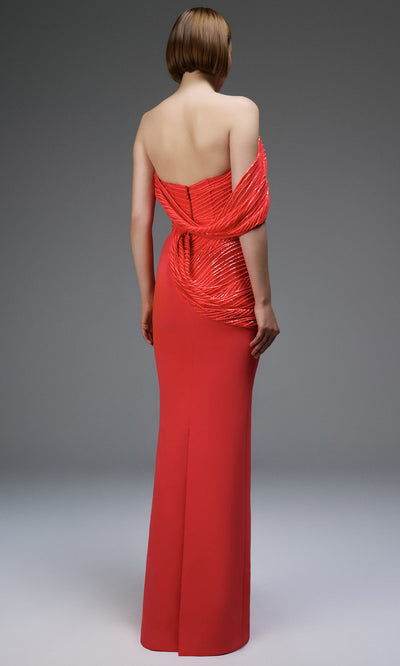 MNM Couture E0104 - Sweetheart Neck Draped Column Gown Prom Dresses