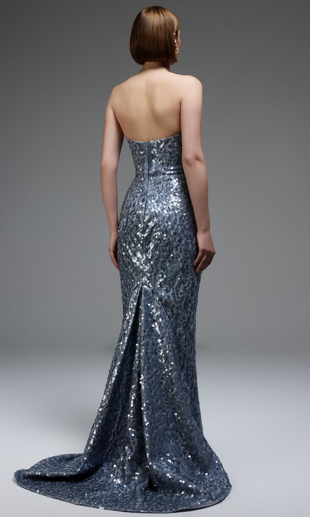 MNM COUTURE E0105 - Ruffle Accent Strapless Fitted Gown Mother of the Bride Dresses