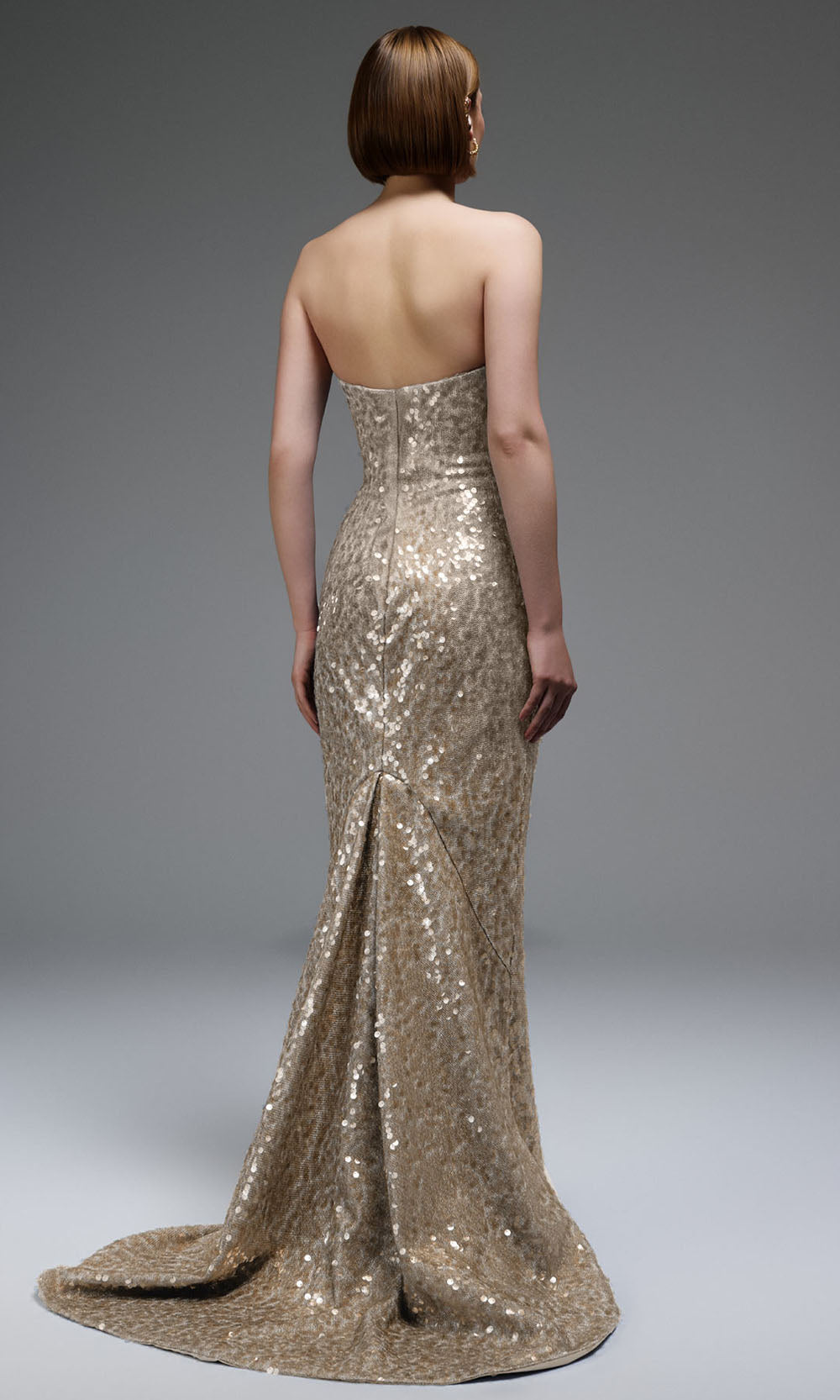 MNM COUTURE E0105 - Ruffle Accent Strapless Fitted Gown Mother of the Bride Dresses
