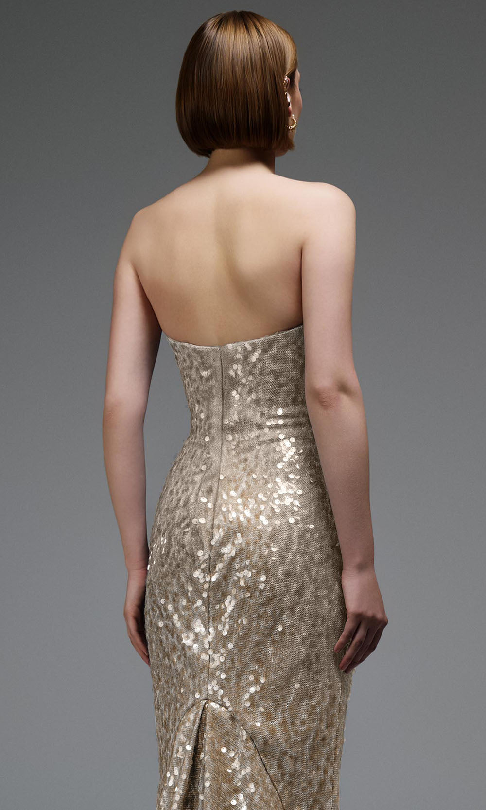 MNM COUTURE E0105 - Ruffle Accent Strapless Fitted Gown Mother of the Bride Dresses