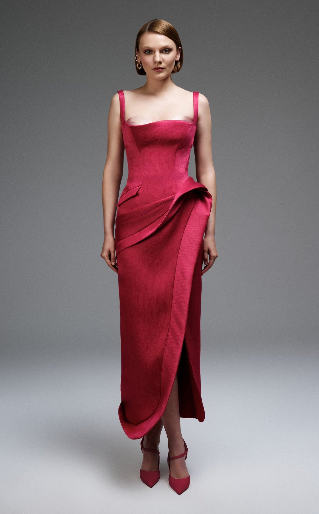 MNM COUTURE E0109 - Modified Sweetheart Column Slit Evening Dress