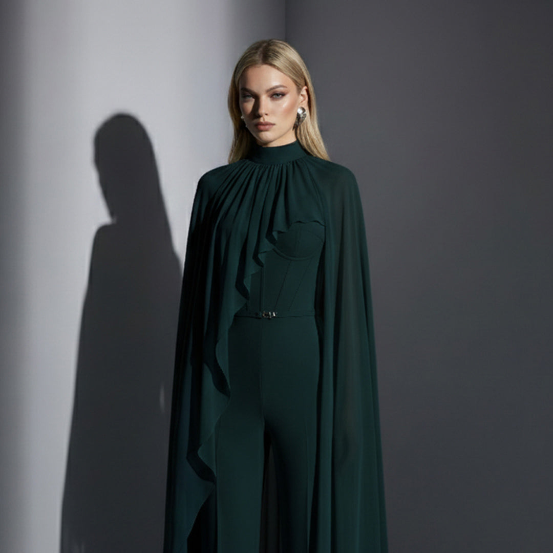 MNM COUTURE E0143 - Corset High Neck Jumpsuit with Belt