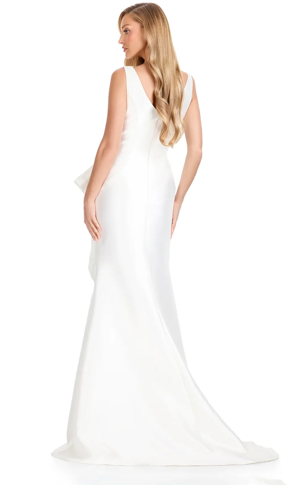 Ashley Lauren E12098 - Beaded Accent Bateau Mermaid Dress in Ivory