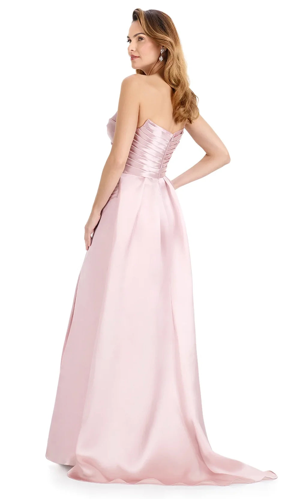 Ashley Lauren E12126 - Sweetheart Neckline Pleated Evening Gown in Mauve
