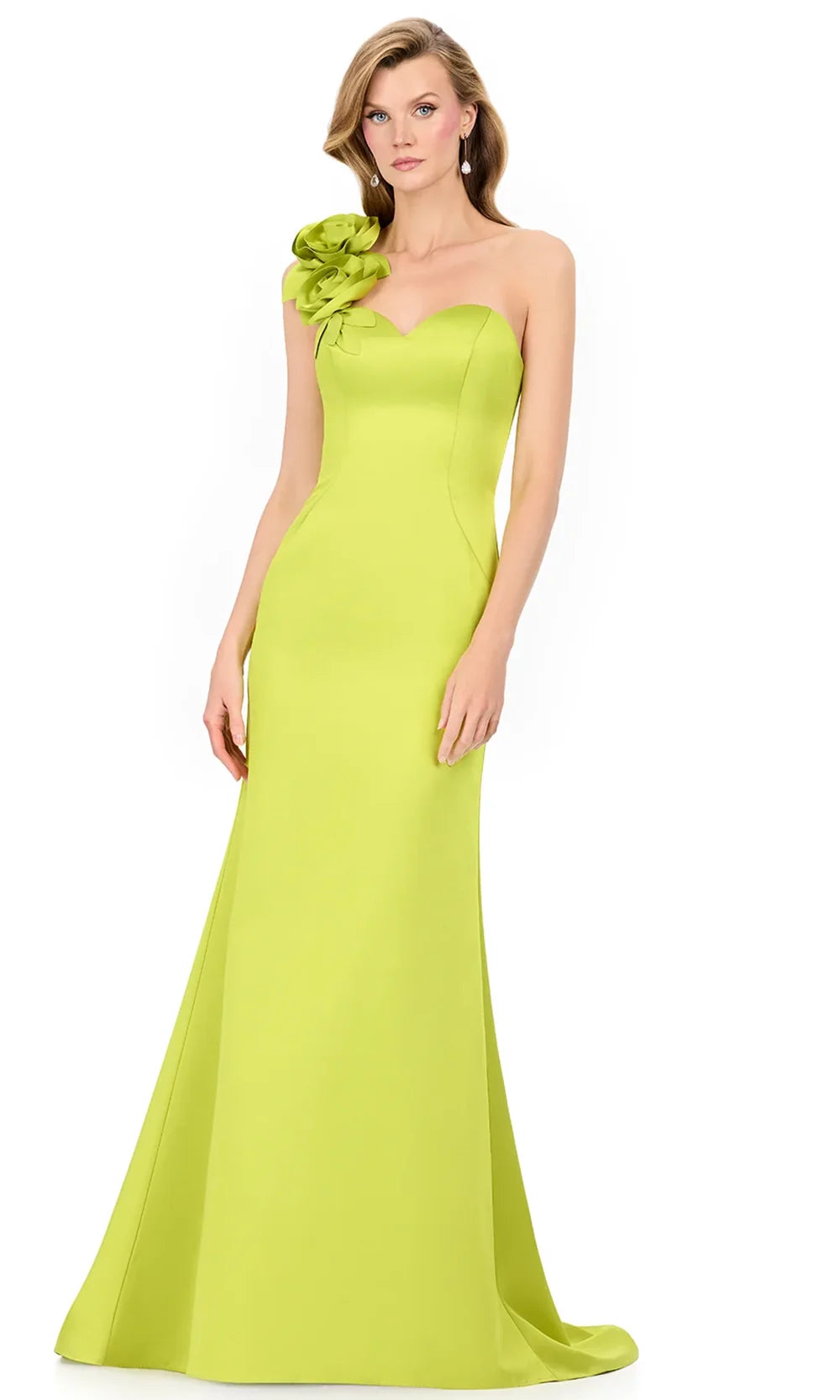Ashley Lauren E12158 - Floral Detail One Shoulder Long Dress Mother of the Bride Dresses