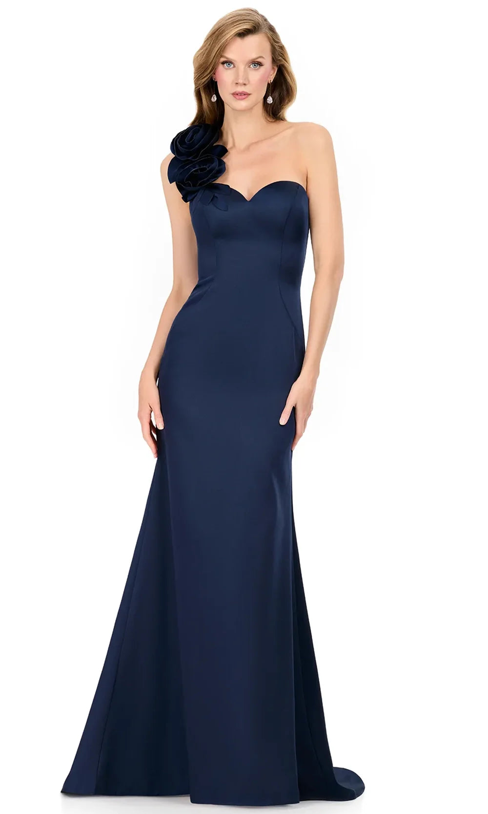 Ashley Lauren E12158 - Floral Detail One Shoulder Long Dress Mother of the Bride Dresses