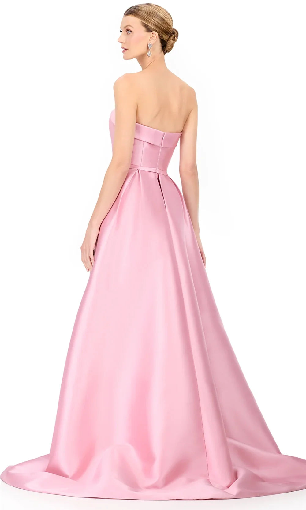 Ashley Lauren E12316 - Tea-Length Strapless Dress with Overskirt in Mauve