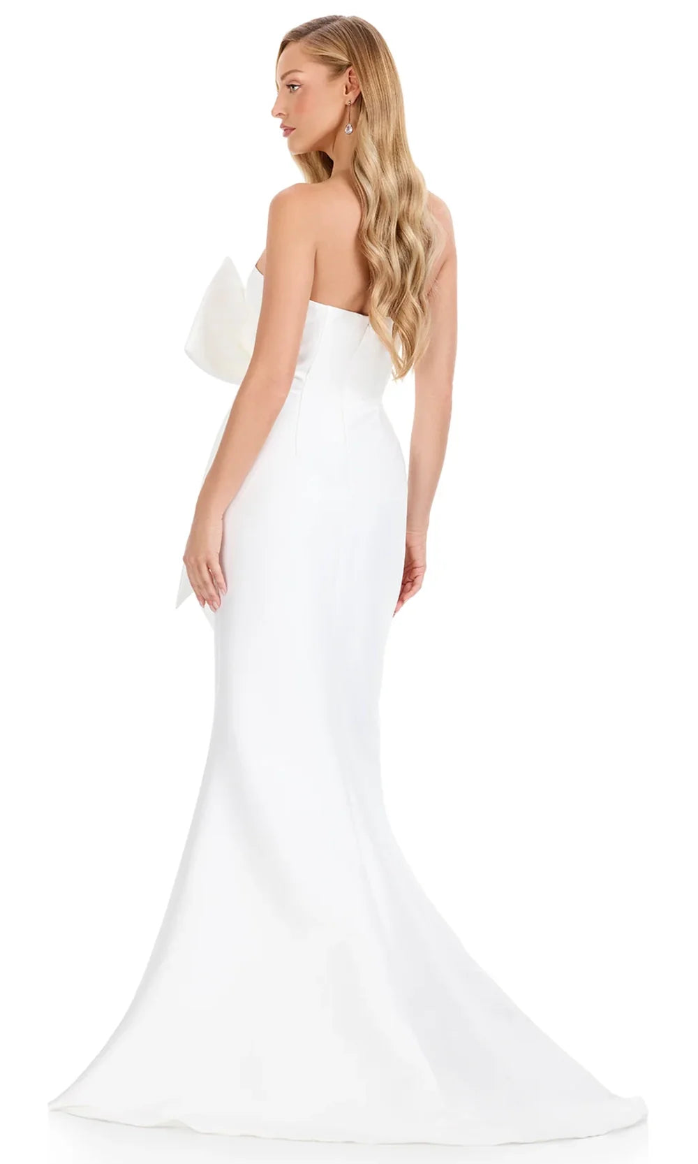 Ashley Lauren E12317 - Ruffle Jacket Mikado Sweetheart Dress in Ivory