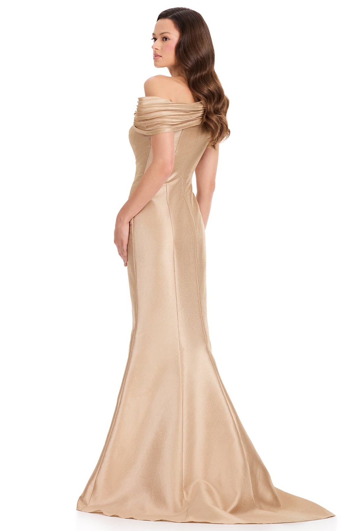 Ashley Lauren E12370 Mermaid Beaded Brooch Evening Gown