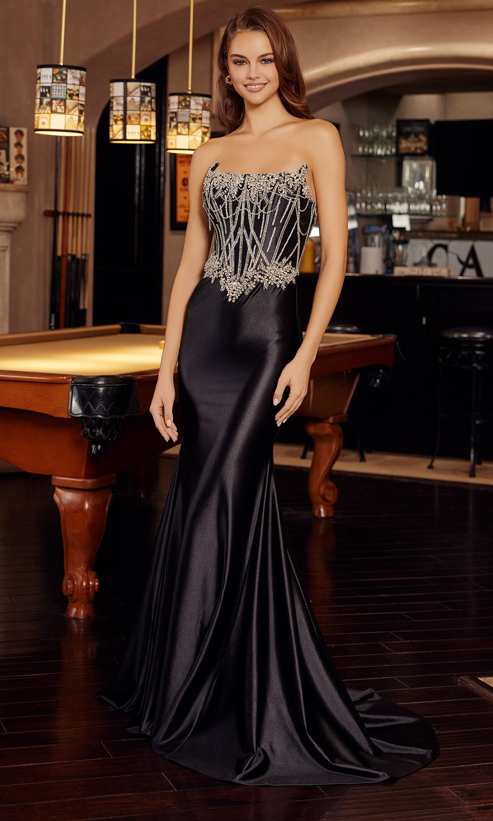 Nox Anabel E1901 - Embellished Bodice Satin Evening Dress Prom Dresses
