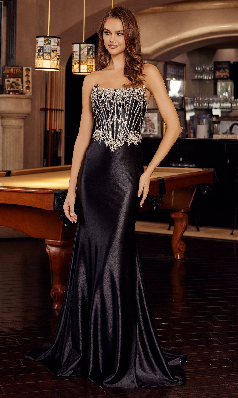Nox Anabel E1901 - Embellished Bodice Satin Evening Dress Prom Dresses